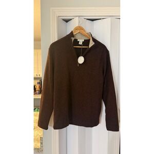 Aspen Mens Quarter Zip Pullover Sweater‎ Brown Knit Mock Neck Size Medium NWT